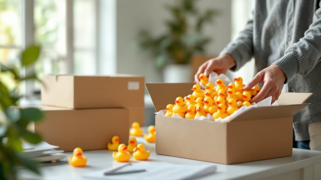 Rubber ducks displayed by theme collection